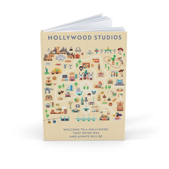 Copy of Disneyland Disney World Hollywood Studios Hardcover Journal, Notebook for Fun Cute Notes, Disney Themed Diary, A5 Notebook