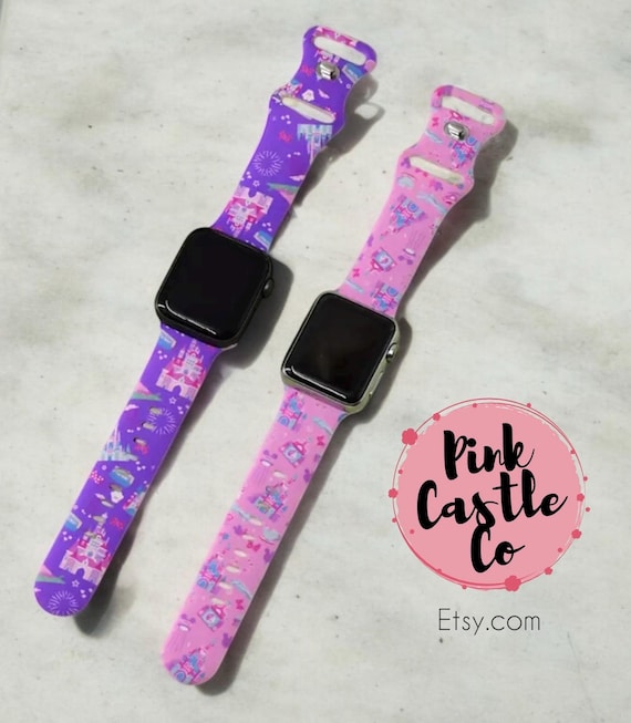Disneyland Paris Disney World Park inspired Apple watch strap band small medium castle attractions