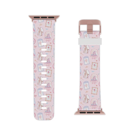 Vintage Disney Parks Pattern Watch Band for Apple Watch | Pink Walt Mickey