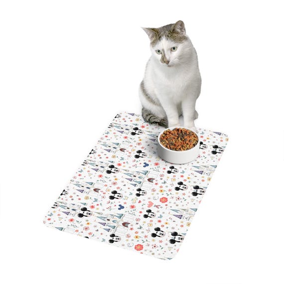 Mickey Mouse Castle Pattern Pet Food Mat