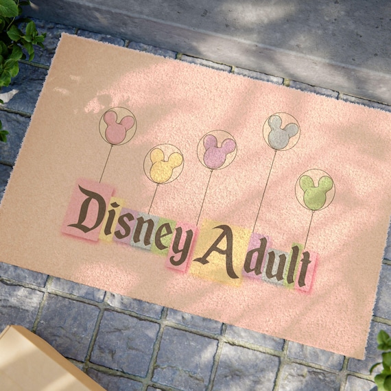 Pastel Mickey Balloon Welcome Doormat | Disney Inspired Housewarming Mat