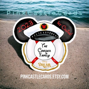 Magnetic cruise door decoration Family name 13x11cm stateroom Disney cruise line Minnie Ship personalised premium waterproof thick