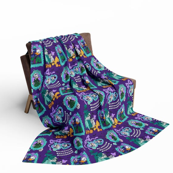 Fleece Blanket, Disney Haunted Mansion Phantom Manor Cozy Throw, Cute Blanket Gift, Halloween Decor, Gothic Home Decor