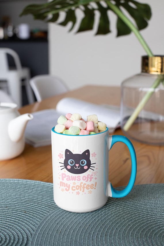 Paws Off My Coffee Cat Mug | Accent Coffee Mug 11oz cat coffee lover