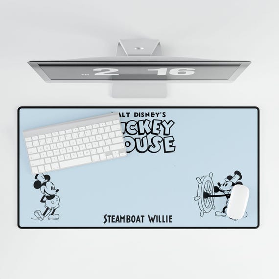 Mickey Mouse Steamboat Willie Desk Mat, Mouse Pad, Computer Accessories, Desk Organizer, Gaming Mat, Home Office Decor