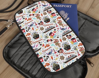Passport Wallet, Travel Wallet, Disney Cruise Line Inspired Wallet, Cute Travel Essentials Bag, Fun Card Holder