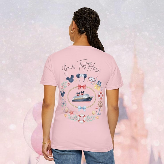 Nautical Disney Cruise Mickey Wreath T-Shirt | Personalized Trip Text