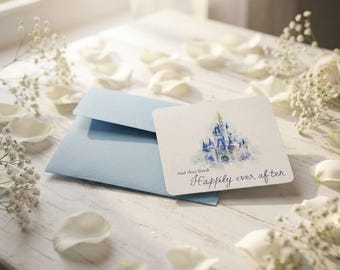 Wedding Castle Card, Personalised Disney-Inspired Design, 300gsm, 15 x 11cm