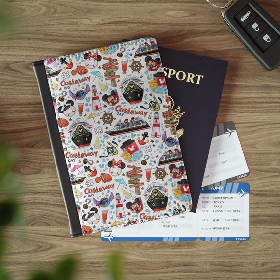 Passport Cover, Disney Cruise Line Inspired, Travel Organizer, Cute Passport Holder, Vacation Accessory