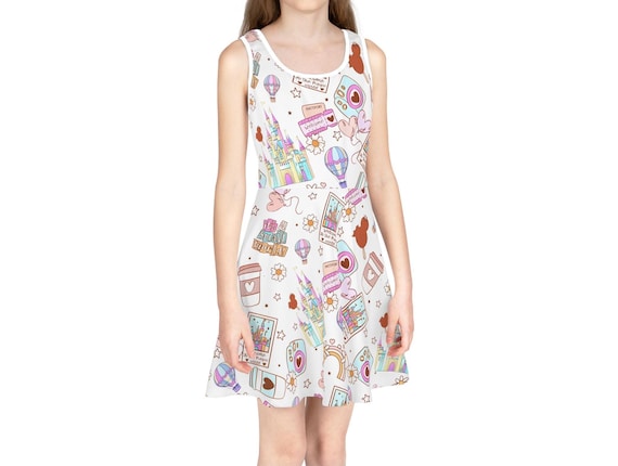 Magical Castle Pattern Sundress Girls' Sleeveless Sundress (AOP) | Disney Parks All-Over Print