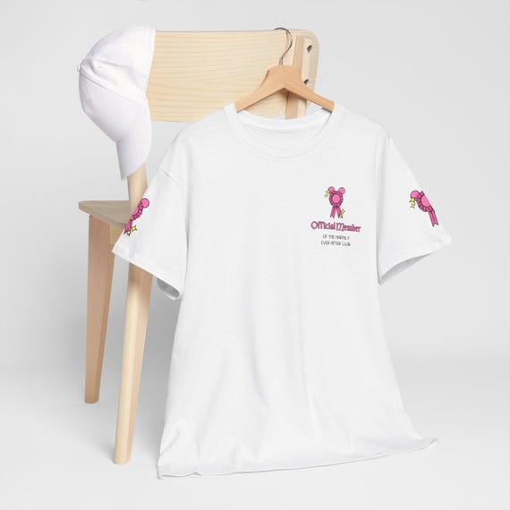 Official Member Happily Ever After Ribbon T-Shirt, Pink Disney Tee, Unisex Cotton Shirt, Cute Ribbon Top, Disney Inspired Gift