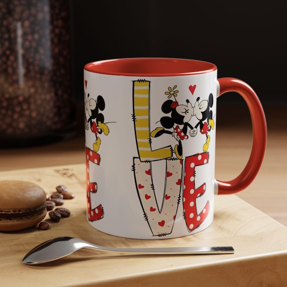 Disney-inspired kissing couple mug Accent Coffee Mug 11oz | Romantic cartoon design valentines gift