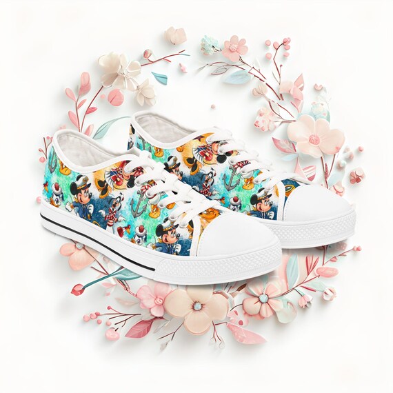 Disney Cruise Line Inspired Low Top Sneakers for Women, Fun Shoes, Sneakers, Vacation Shoes, Cruise Ship Sneakers, Disney Shoes