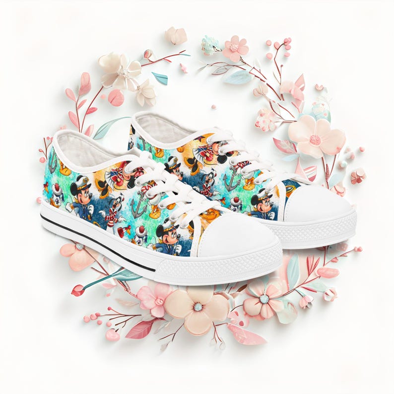 Disney Cruise Line Low Top Sneakers, Fun Vacation Shoes image 1