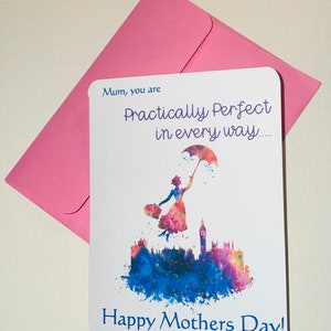 Biglietto per la festa della mamma magicamente ispirato personalizzato Mary Poppins