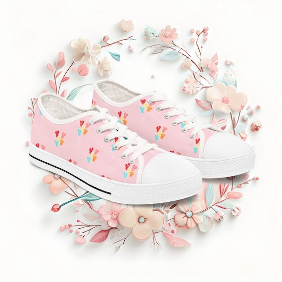 Disney park balloons Women's Sneakers, Theme Park Fun Shoes, Cute Low Top Tennis Shoes, Disney Fan Gift, Disney Vacation Sneakers