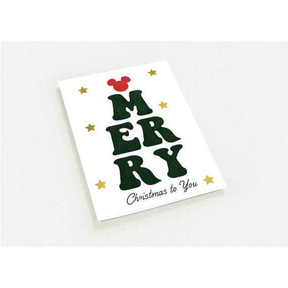 Disney-Inspired Christmas Cards: Gold Foil Holiday Greetings (Pack of 10)