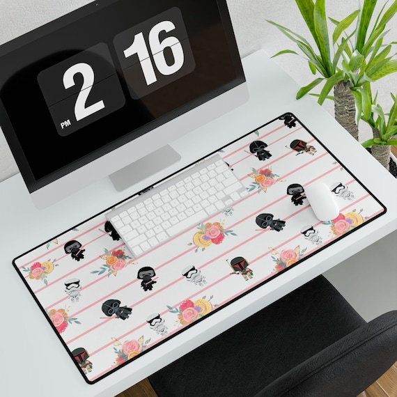 Floral Star Soldier Desk Mat | Stormtrooper Mouse Pad, Gaming, Workstation Accessories personalised