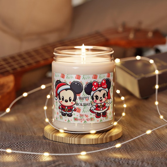 Mickey & Minnie Christmas Soy Candle: Holiday Winter Scent