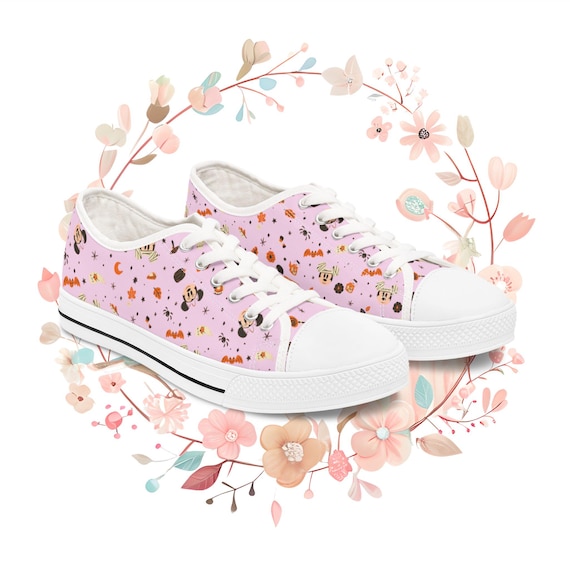 Disney Halloween Low Top Sneakers, Cute Mickey Not So Scary Shoes, Women's Sneakers, Halloween Sneakers, Disney Shoes, Halloween Shoes