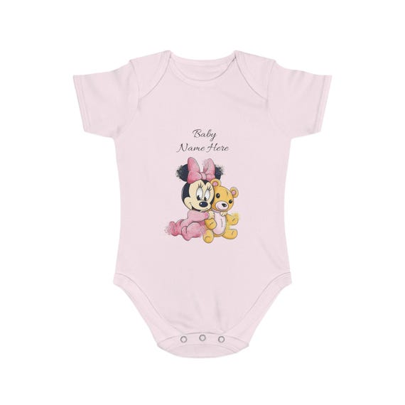 Adorable Minnie Mouse Baby Bodysuit | Personalized Gift for Newborns, Baby Shower, Infant Outfit, Cute Baby Clothes, Summer Baby Wear