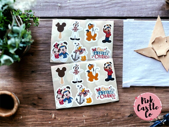 Cruise Mickey Minnie Goofy Mickey Bar Laptop Sticker Disney Cruise line decal phone planner water bottle scrapbook souvenir Nautical
