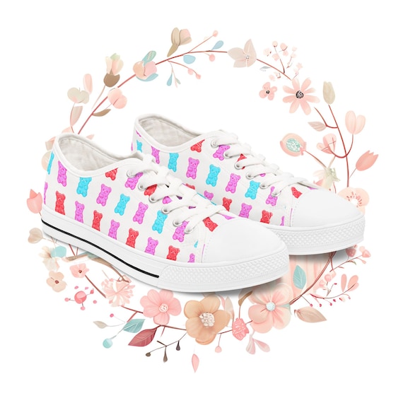 Sneakers, Gummy Bear Cute Retro Vibe Women's Low Tops, Shoes, Footwear, Fashion, Trendy, Casual Wear