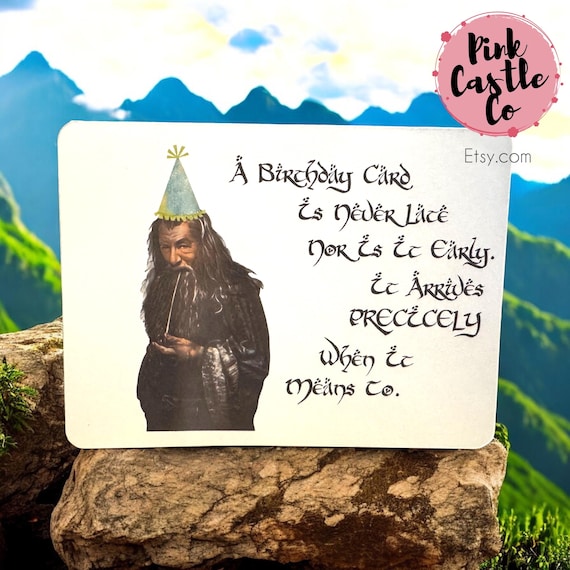 Fantasy-inspired Hobbit lotr Gandalf the Grey wizard  Happy Birthday Card