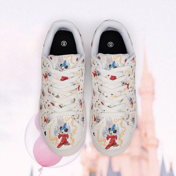 Sorcerer Mickey Sneakers, Disney Inspired Trainers, Magical Castle Shoes, Disney Park Outfit, Cute Disney Shoes, Gift for Disney Fans