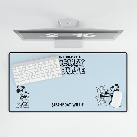 Mickey Mouse Steamboat Willie Desk Mat, Home Office Decor