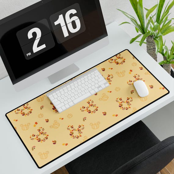 Desk Mats, Disney Mickey Mouse Cute Fall Autumn-Inspired for Cozy Workspaces, Personalized Gifts, Seasonal Office Decorations, Home Office