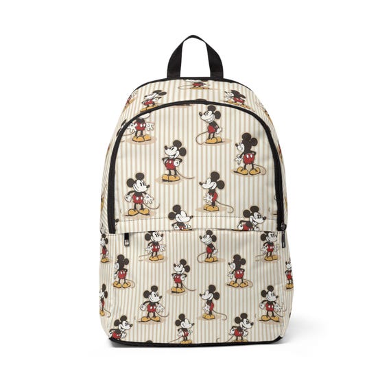 Mickey Mouse Vintage Style Backpack, Retro School Bag, Disney Canvas Rucksack, Classic Cartoon Daypack, Kids Travel Knapsack