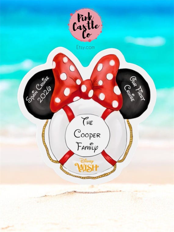 Disney Cruise Minnie Mouse Lifesaver Magnet Die-Cut Magnets | Personalized stateroom door decoration