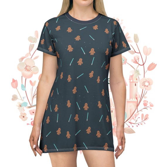 Star Wars Wookie Chewbacca T-Shirt Dress lightsabers disney bounding fun, Casual Galaxy Geeky Costume, Sci-Fi Movie Character Outfit, Cute