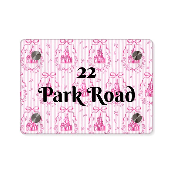 Disney Castle Inspired Acrylic Wall Art Panel - Elegant Home Decor, Personalized Address Sign, Unique Gift for Housewarming, Wedding Present