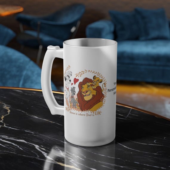 Beer Mug, Personalized Father's Day Gift, Unique Drinkware, Disney Dads Glass, Fun Celebrations