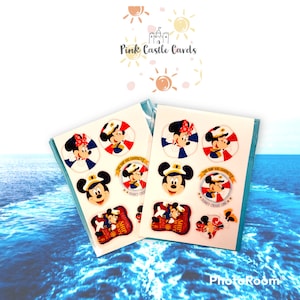 Pegatina para portátil de Mickey y Minnie de la línea de cruceros de Disney, calcomanía para teléfono, planificador, botella de agua, álbum de recortes, recuerdo náutico