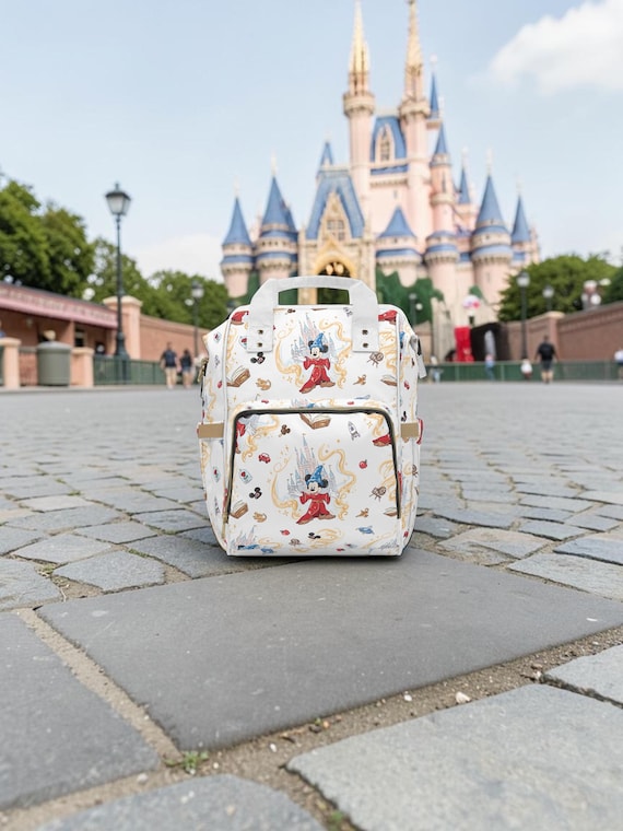 Disney Diaper Bag Backpack Cute Mickey Sorcerer Bag, Disney Park Bag, Travel Backpack, Baby Changing Bag, Disney Vacation Bag