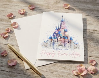 Card, Disneyland Paris Castle | Personalised 300gsm Engagement Wedding Anniversary