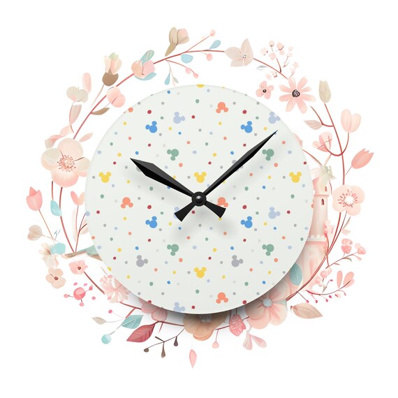 Disney Inspired Nursery Acrylic Wall Clock, Play Room Decor, Cute Kids Clock, Fun Mickey Mouse Room Decor, Baby Shower Gift