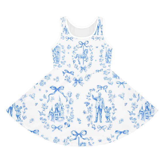Girls' Sundress, Disney Parks Inspired Children's Sleeveless Dress, Princess Costume, Summer Outfit, Magical Vacation Apparel