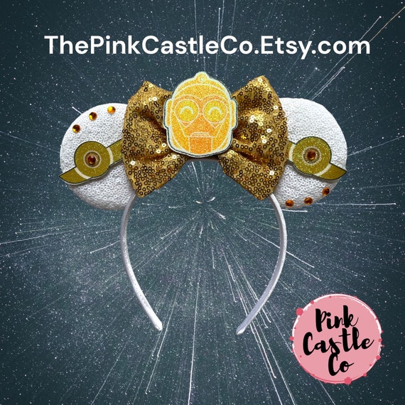 Character Disney ears headband magic kingdom park adult children C3PO