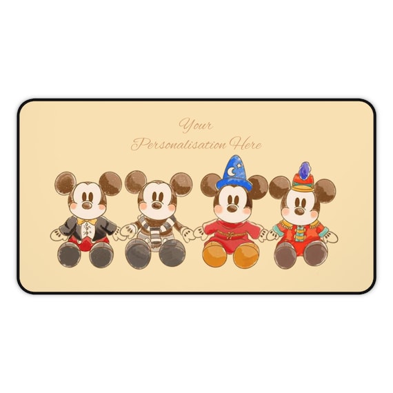 Mouse Pad, Personalised Desk Mat with Cute Mickey Mouse Characters, Home Office Décor, Kids Gift Personalized Workspace Accessory Fun Design