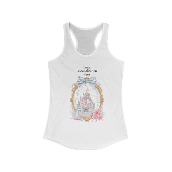 Disney Castle Racerback Tank, Personalized Vacation Top, Summer Outfit, Gift for Her, Fun Family Trip