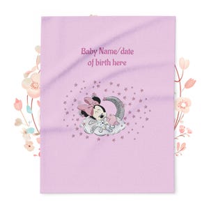 Custom Minnie Mouse Fleece Blanket, Personalized Baby Shower Gift image 1