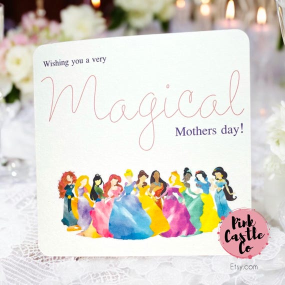 Magically inspired Mother's Day card personalised princess'