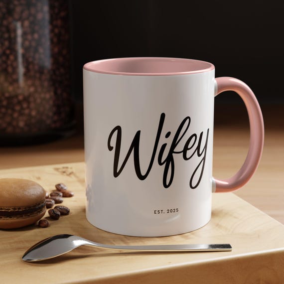 Personalized Wifey Coffee Mug | Engagement Gift, Wedding Present, Couple's Mug, Home Decor, Drinkware