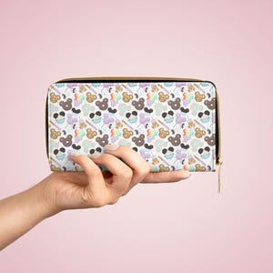 Cartera con cremallera, monedero inspirado en los snacks de Disney Parks, bonito bolso para fans de Disney, monedero, cartera pequeña para mujer, regalo para amantes de los snacks.