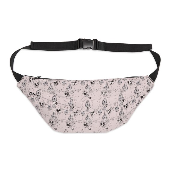 Disney Castle Sketch Pattern Fanny Pack | Park Hopping Hip Bag