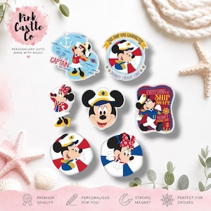 Juego de 7 imanes para puerta de Disney, decoración personalizada para camarotes de crucero